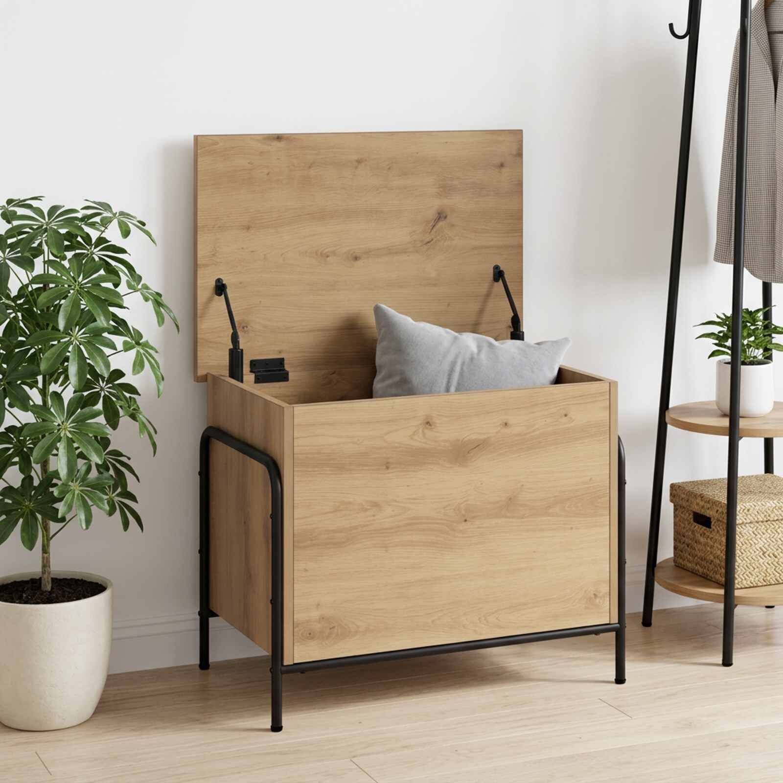 vidaXL Кутия за съхранение Дъб артизан 80 x 40 x 495 см