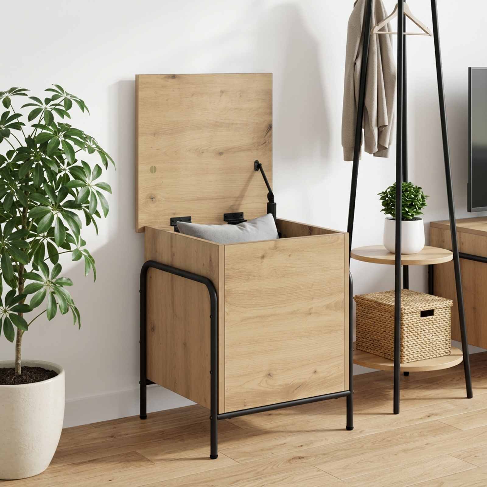 vidaXL Кутия за съхранение Дъб артизан 80 x 40 x 495 см
