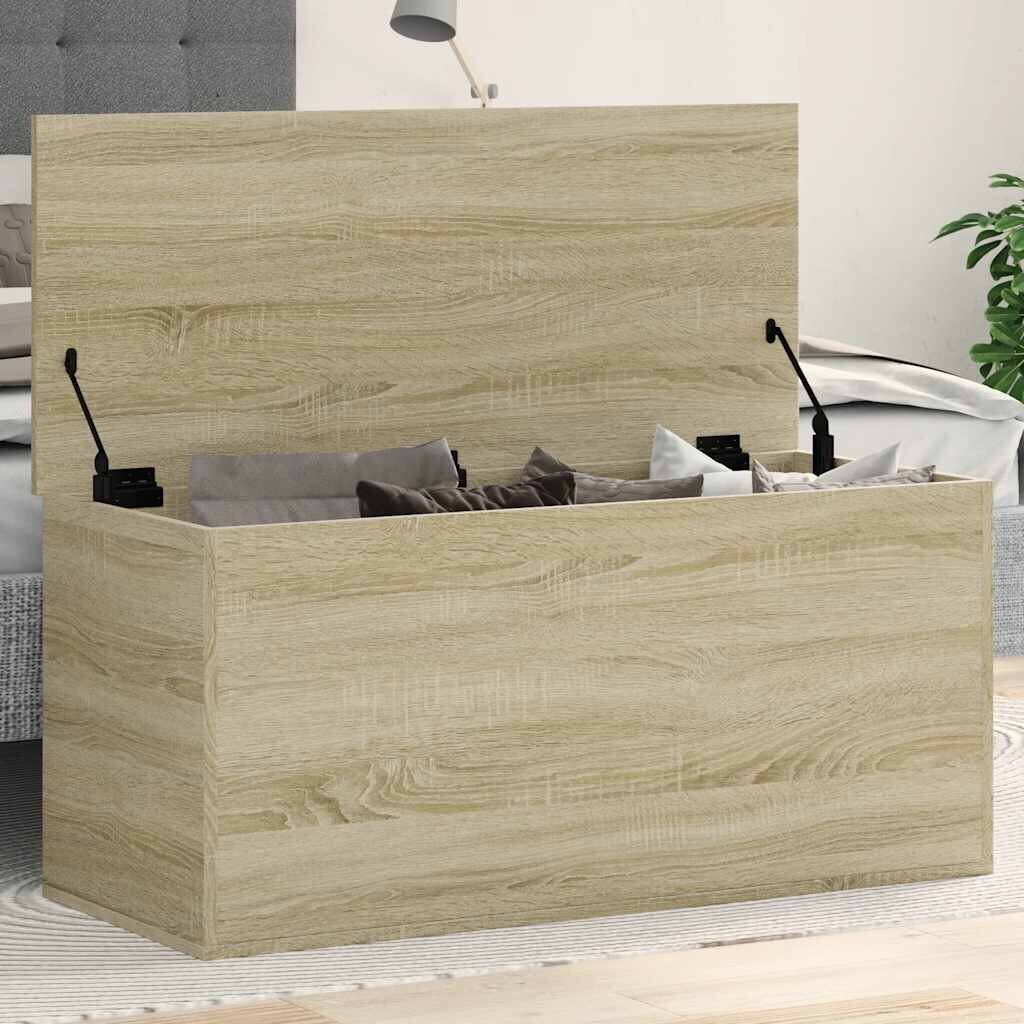 vidaXL Кутия за съхранение дъб сонома 100x42x46 см инженерно дърво