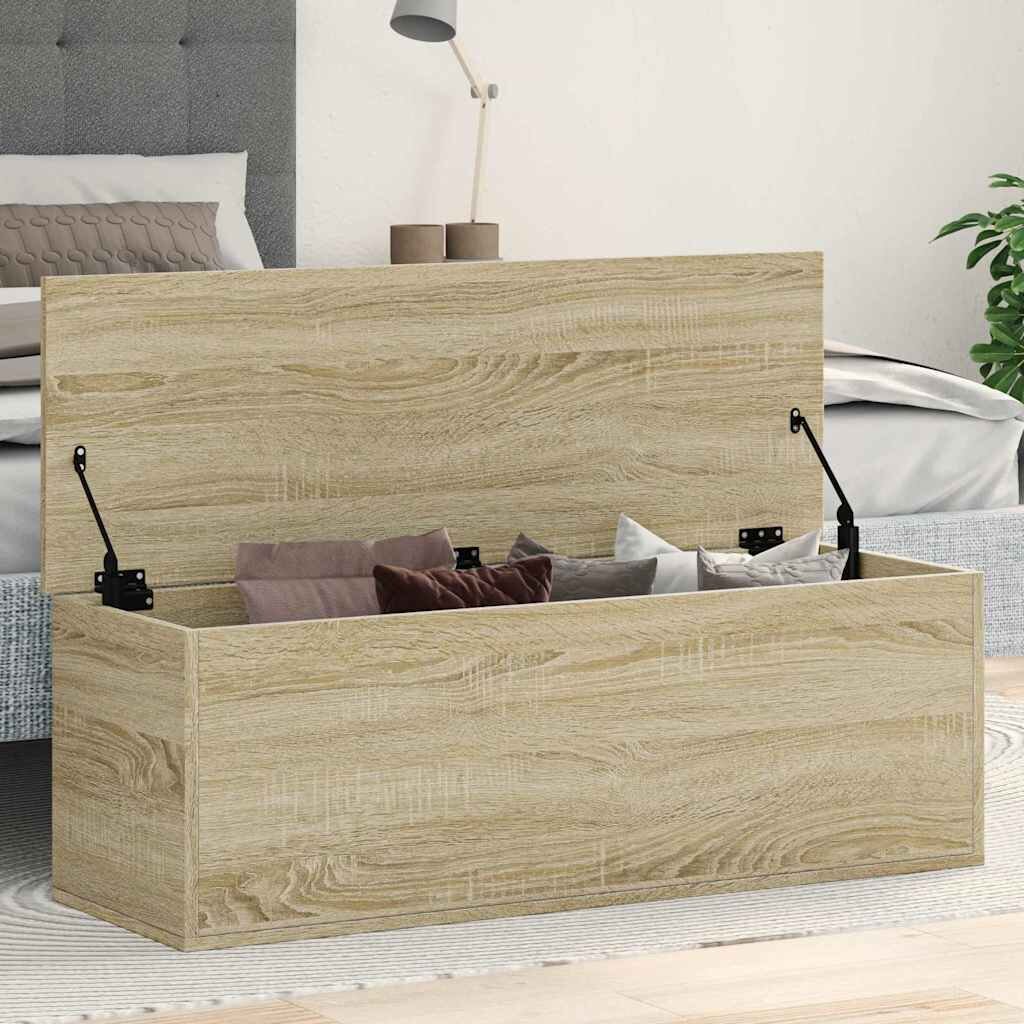 vidaXL Кутия за съхранение дъб сонома 102x35x35 см инженерно дърво