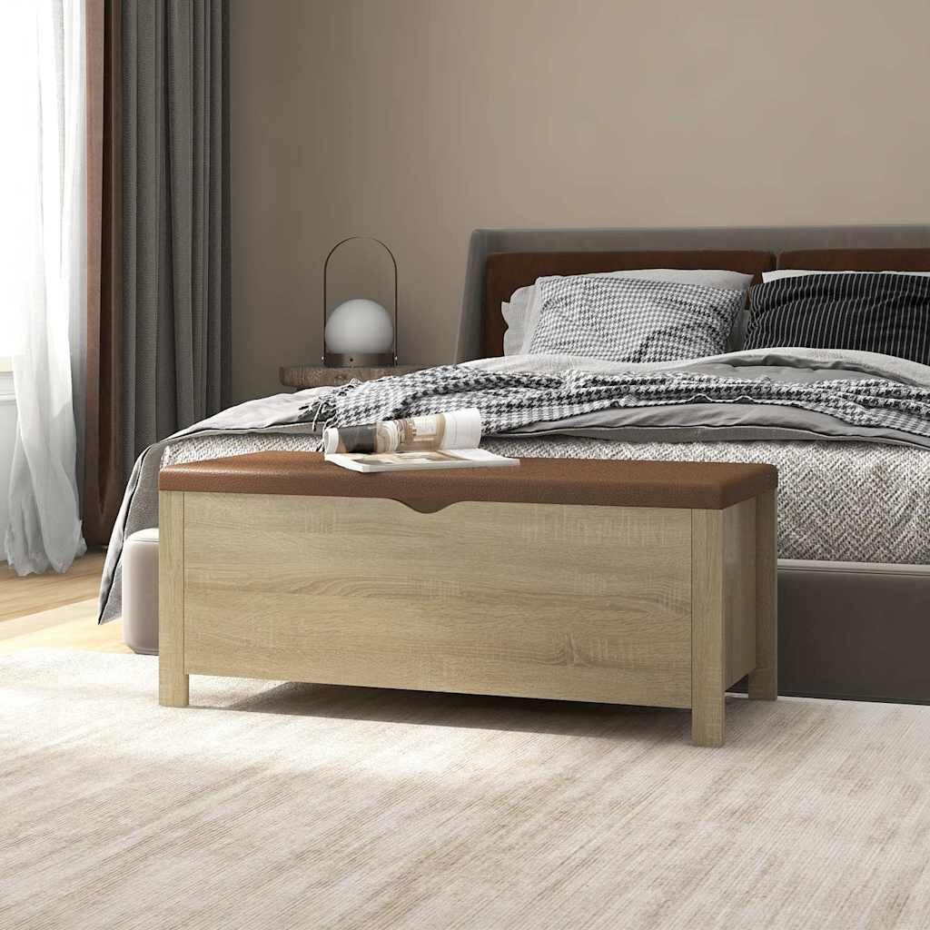 vidaXL Кутия за съхранение дъб сонома 105x40x45 см инженерно дърво