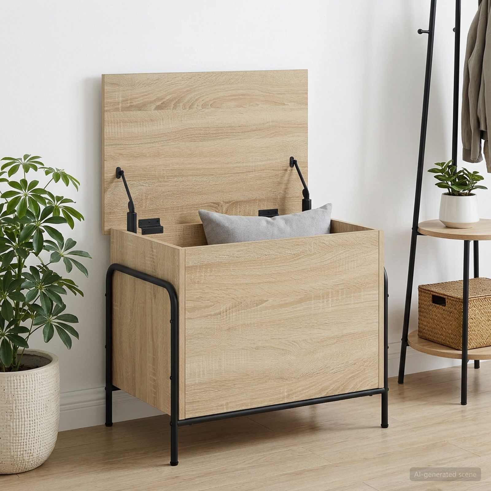 vidaXL Кутия за съхранение Дъб сонома 80 x 40 x 495 см