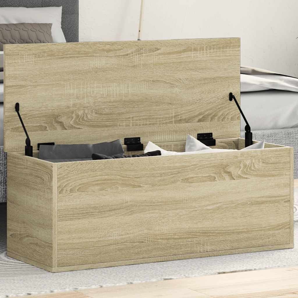 vidaXL Кутия за съхранение дъб сонома 90x35x35 см инженерно дърво