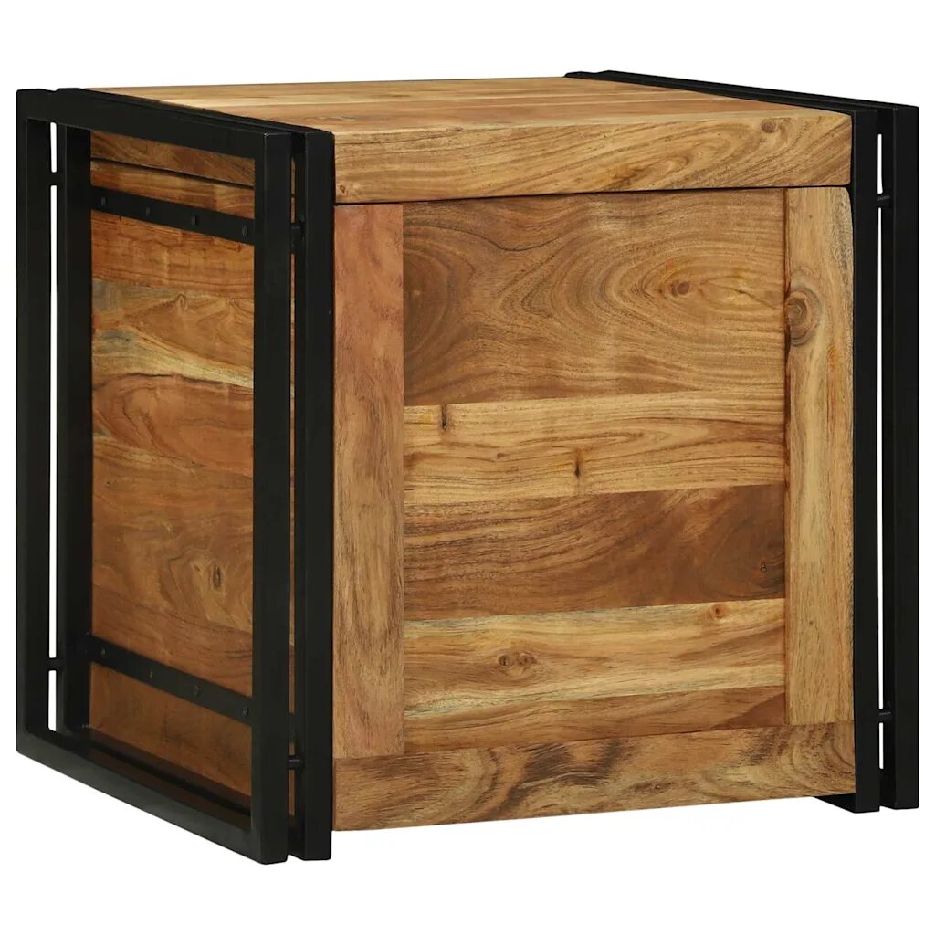 vidaXL Кутия за съхранение Кафяв и черен 50 x 50 x 50 cm