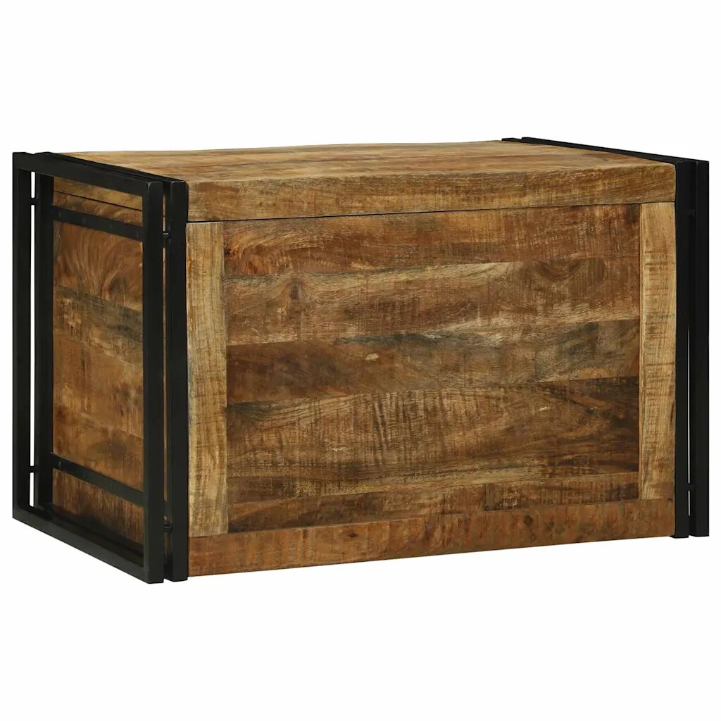vidaXL Кутия за съхранение Кафяв и черен 80 x 50 x 50 см
