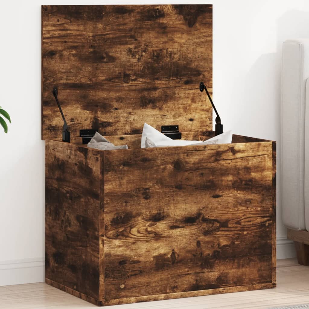 vidaXL Кутия за съхранение опушен дъб 60x42x46 см инженерно дърво