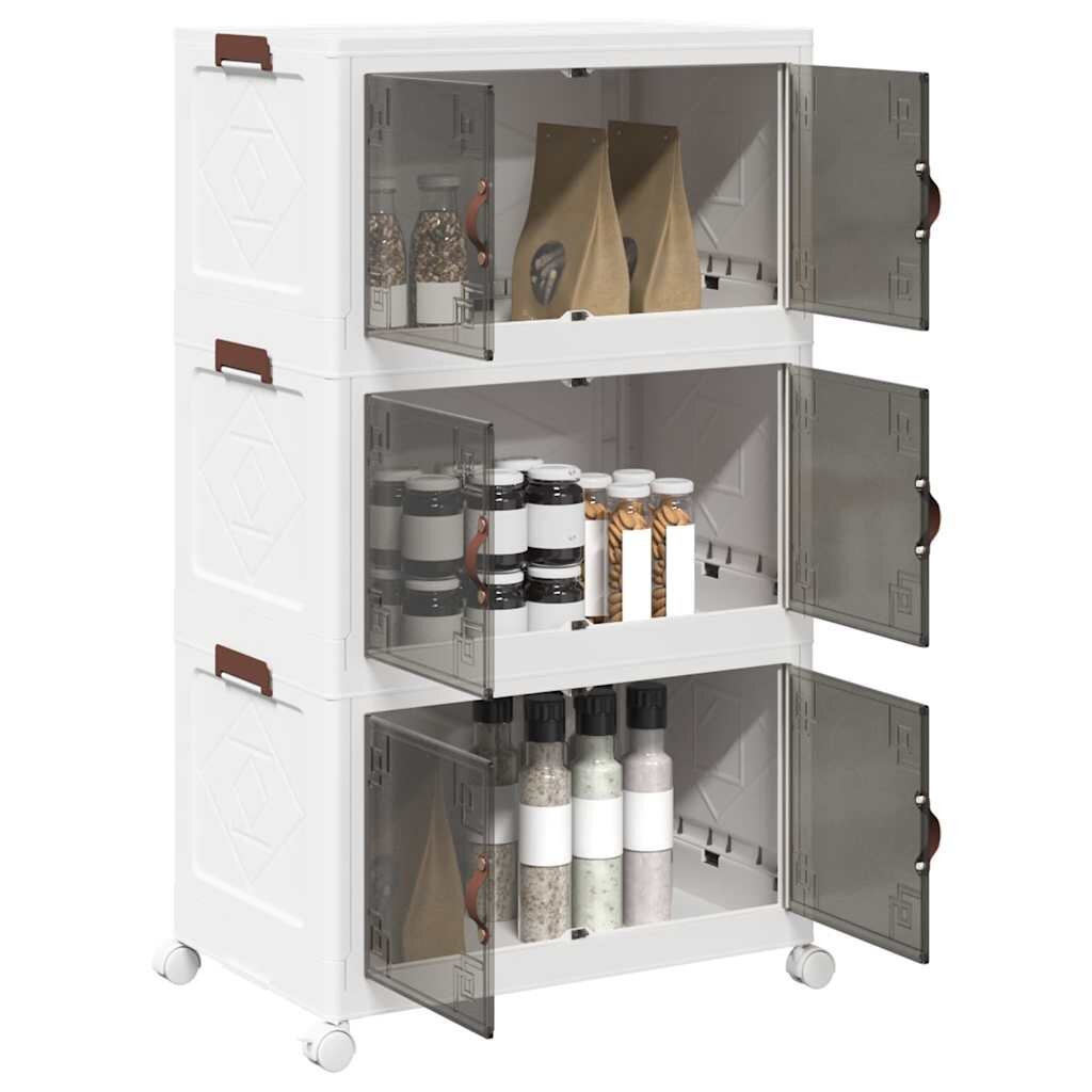 vidaXL Кутия за съхранение с колела на 3 нива 75 L 64x395x1105 cm