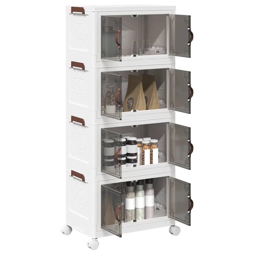 vidaXL Кутия за съхранение с колела на 4 нива 28 L 48x295x1125 cm
