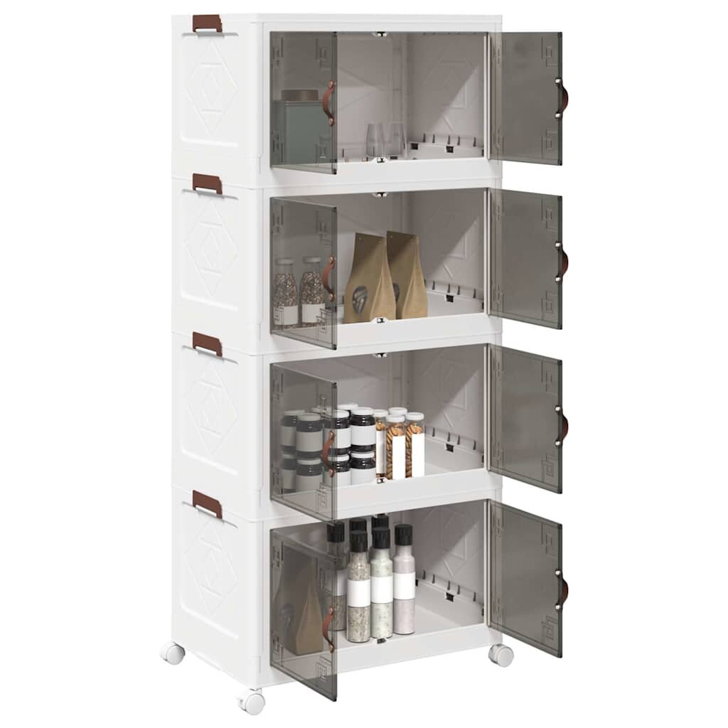 vidaXL Кутия за съхранение с колела на 4 нива 75 L 64x40x1415 cm