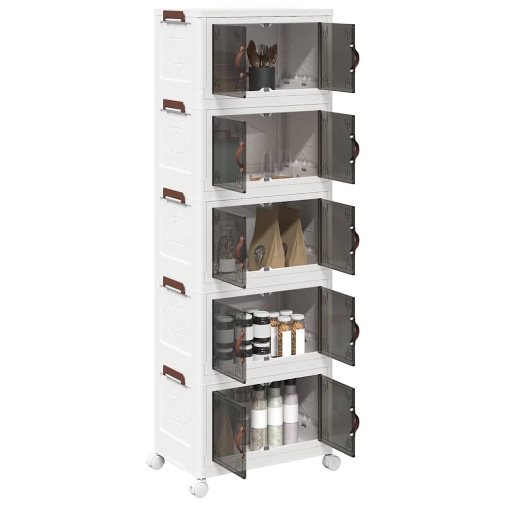 vidaXL Кутия за съхранение с колела на 5 нива 28 L 485x295x139 cm