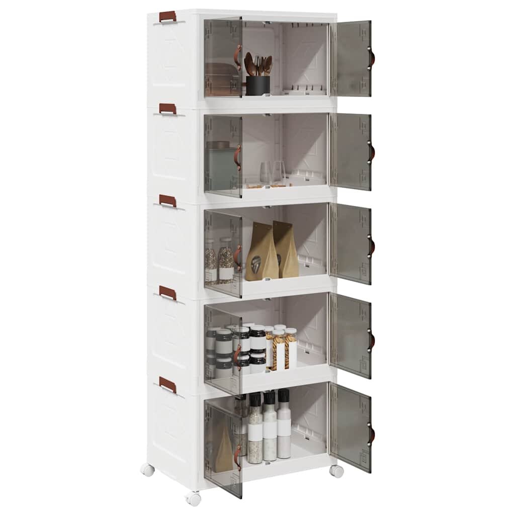 vidaXL Кутия за съхранение с колела на 5 нива 75 L 64x40x179 cm