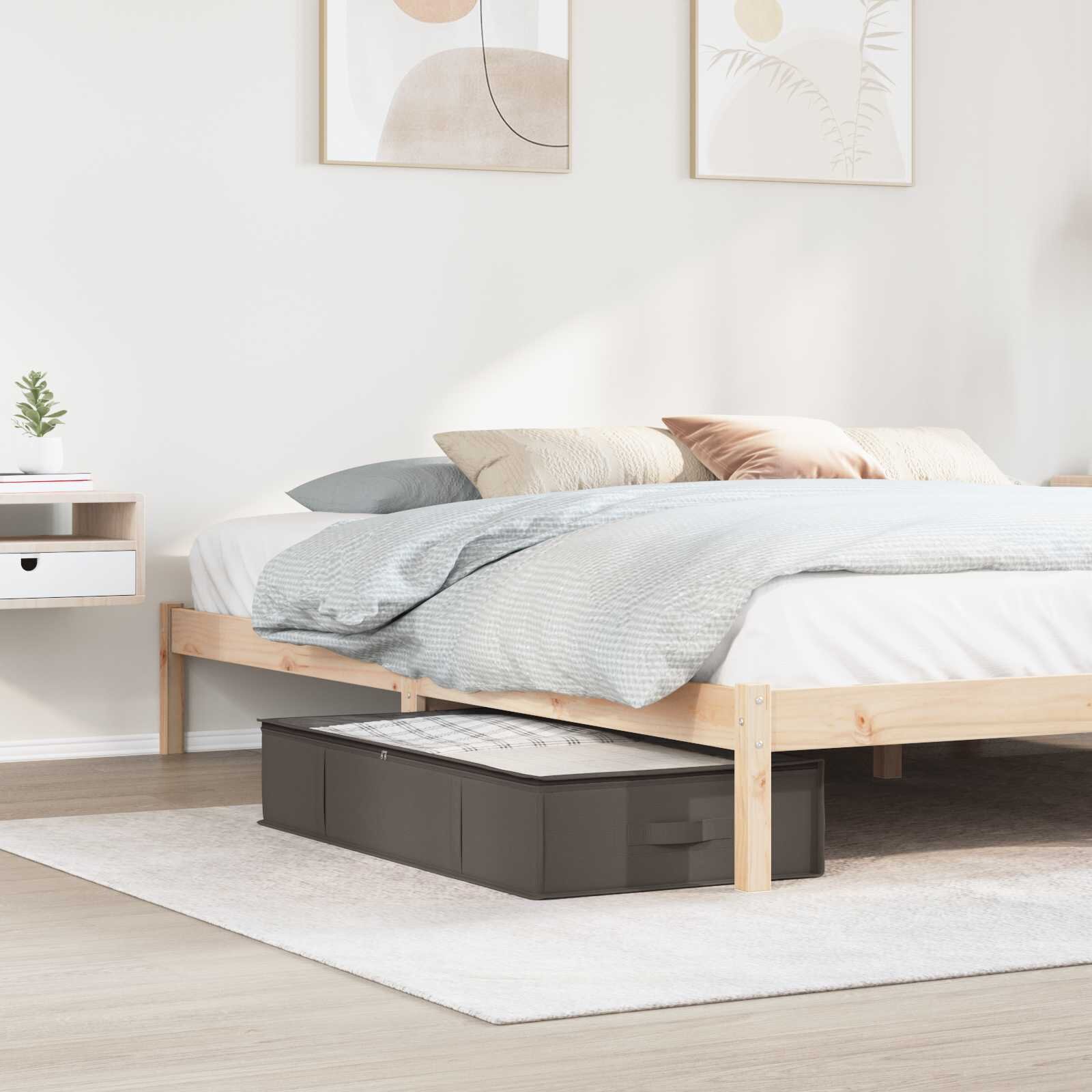 vidaXL Кутия за съхранение с прозрачна горна част 6 бр. 90 l Сиво