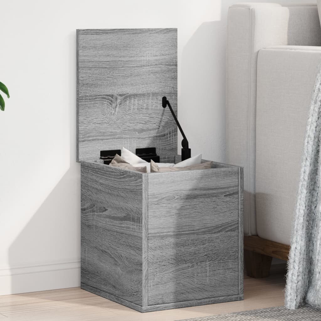 vidaXL Кутия за съхранение сив сонома 30x35x35 см инженерно дърво