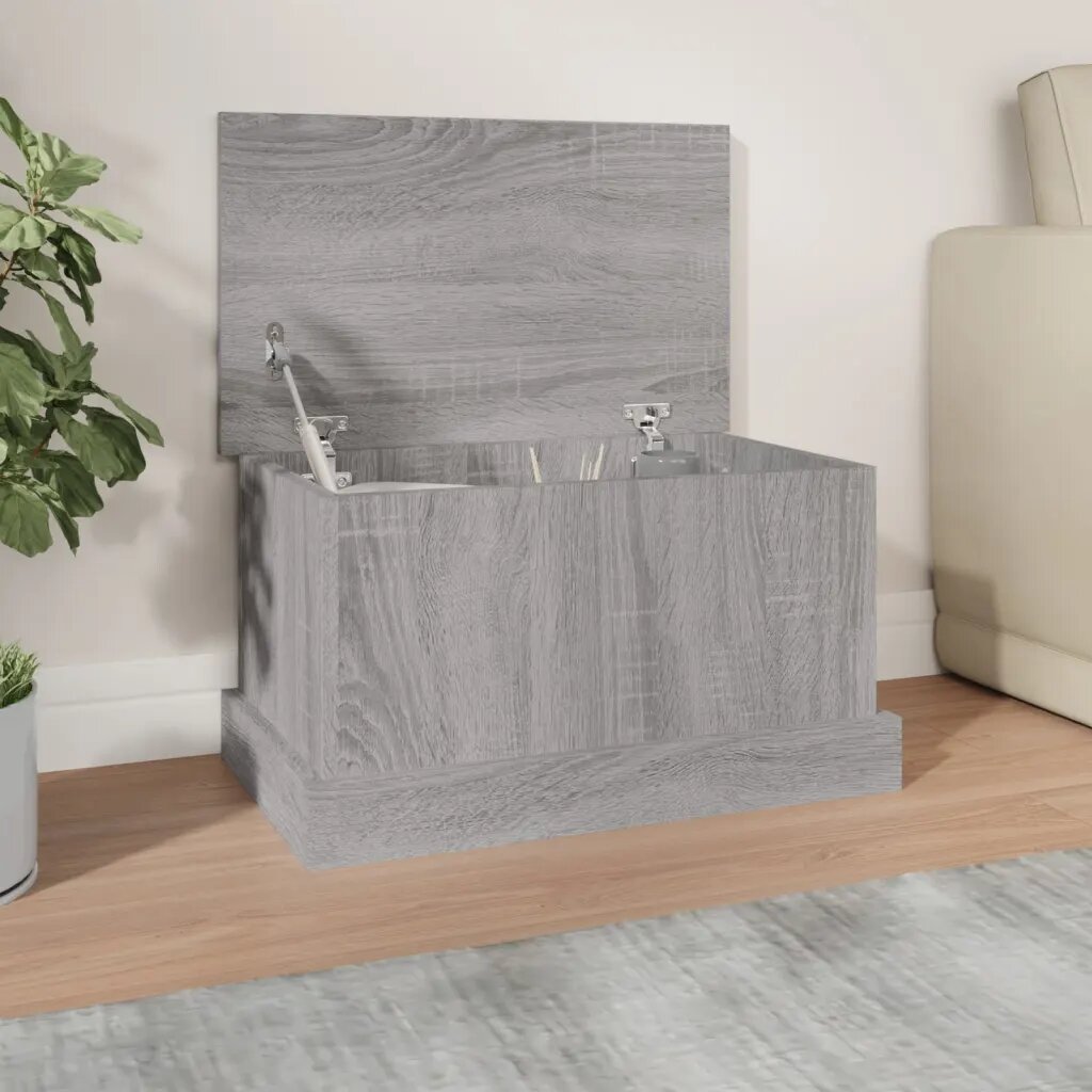 vidaXL Кутия за съхранение сив сонома 50x30x28 см инженерно дърво