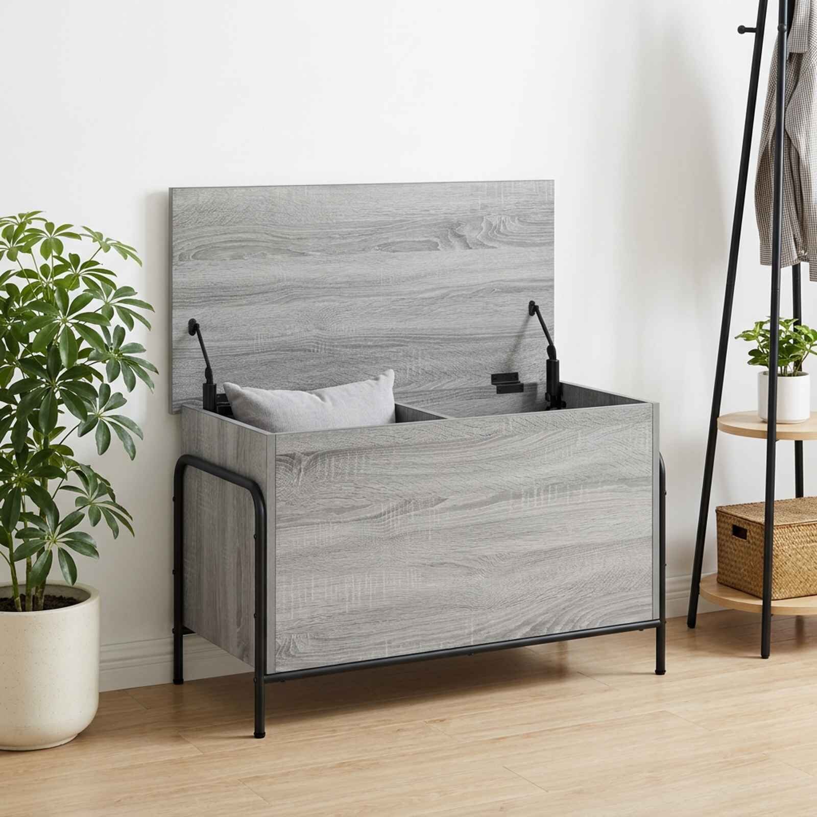 vidaXL Кутия за съхранение Сив Сонома 80 x 40 x 495 см