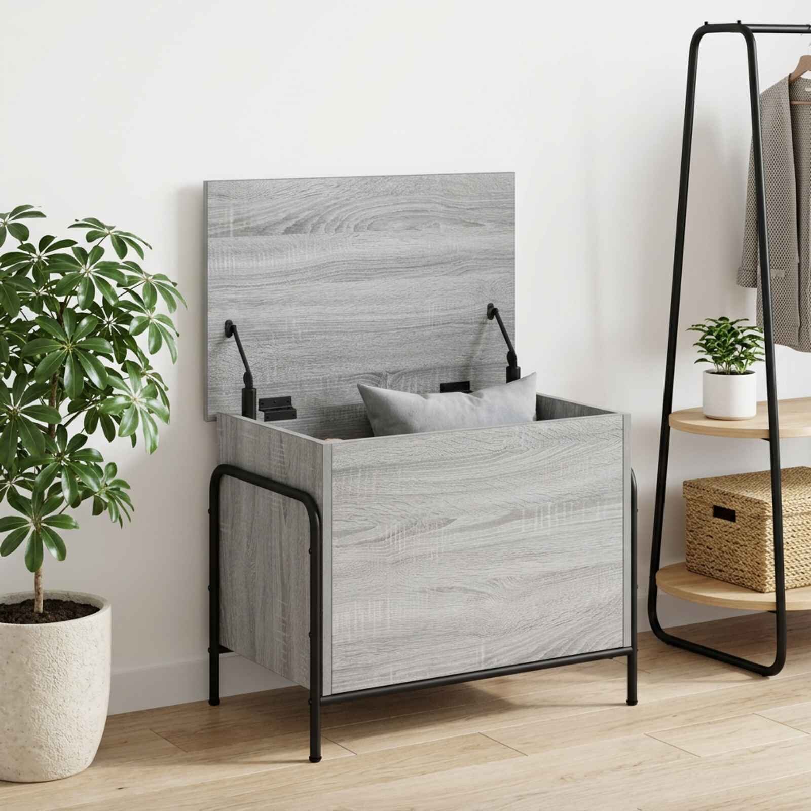 vidaXL Кутия за съхранение Сив Сонома 80 x 40 x 495 см