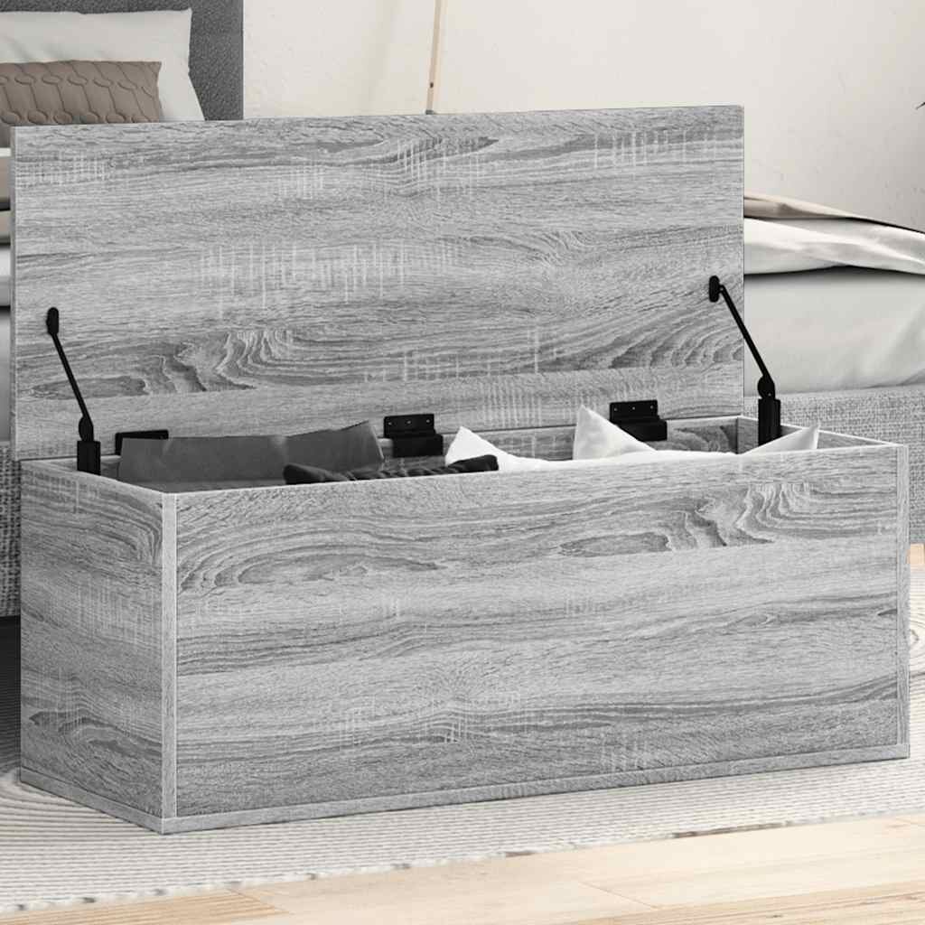 vidaXL Кутия за съхранение сив сонома 90x35x35 см инженерно дърво