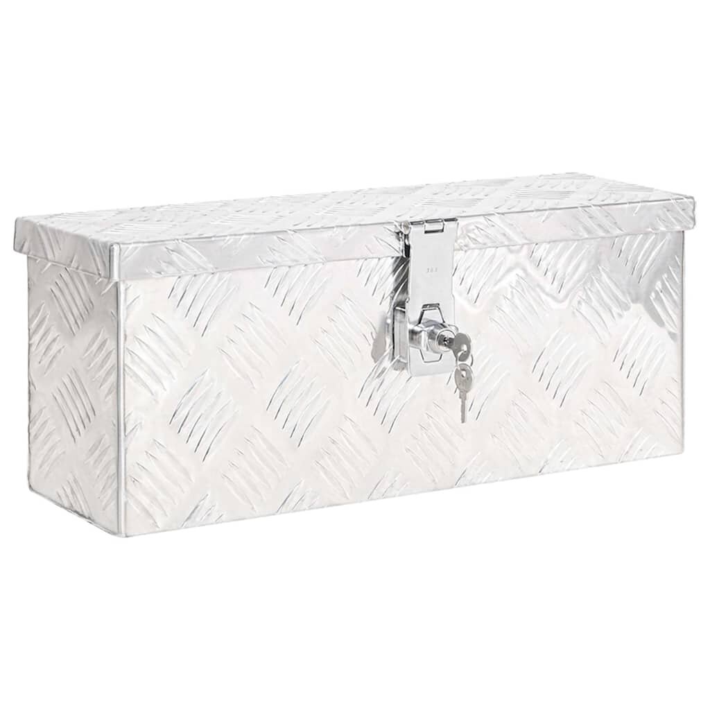 vidaXL Кутия за съхранение сребриста 50x15x205 см алуминий