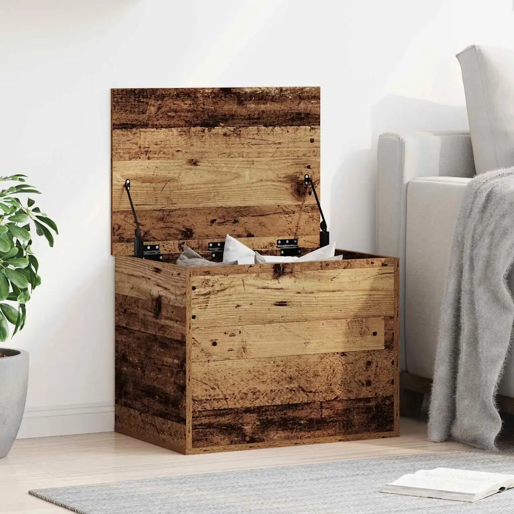 vidaXL Кутия за съхранение Старо дърво 60 x 42 x 46 cm