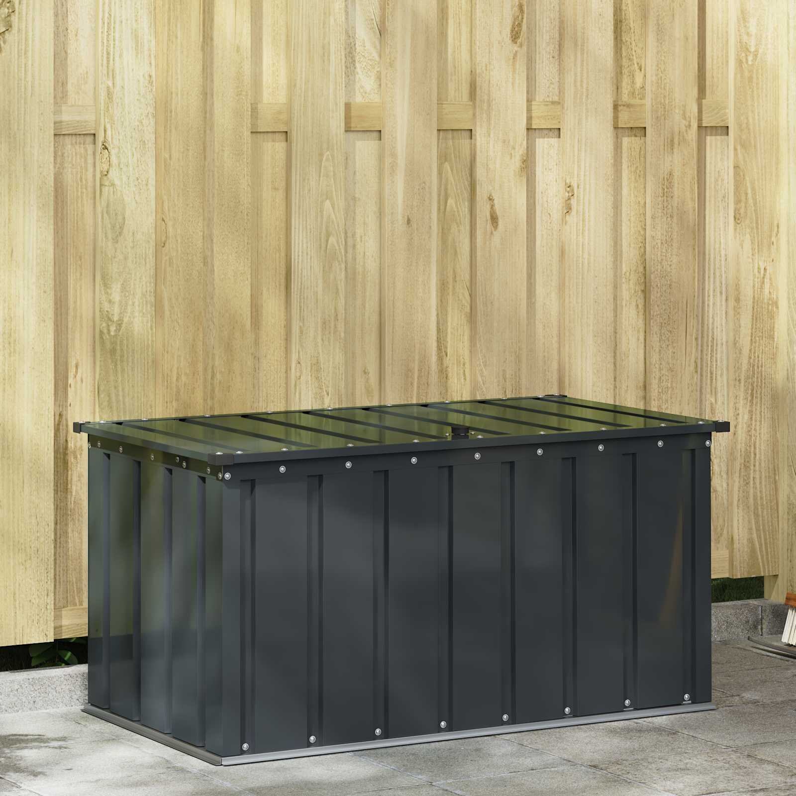 vidaXL Кутия за съхранение в градината Черно 101 x 565 x 50 см