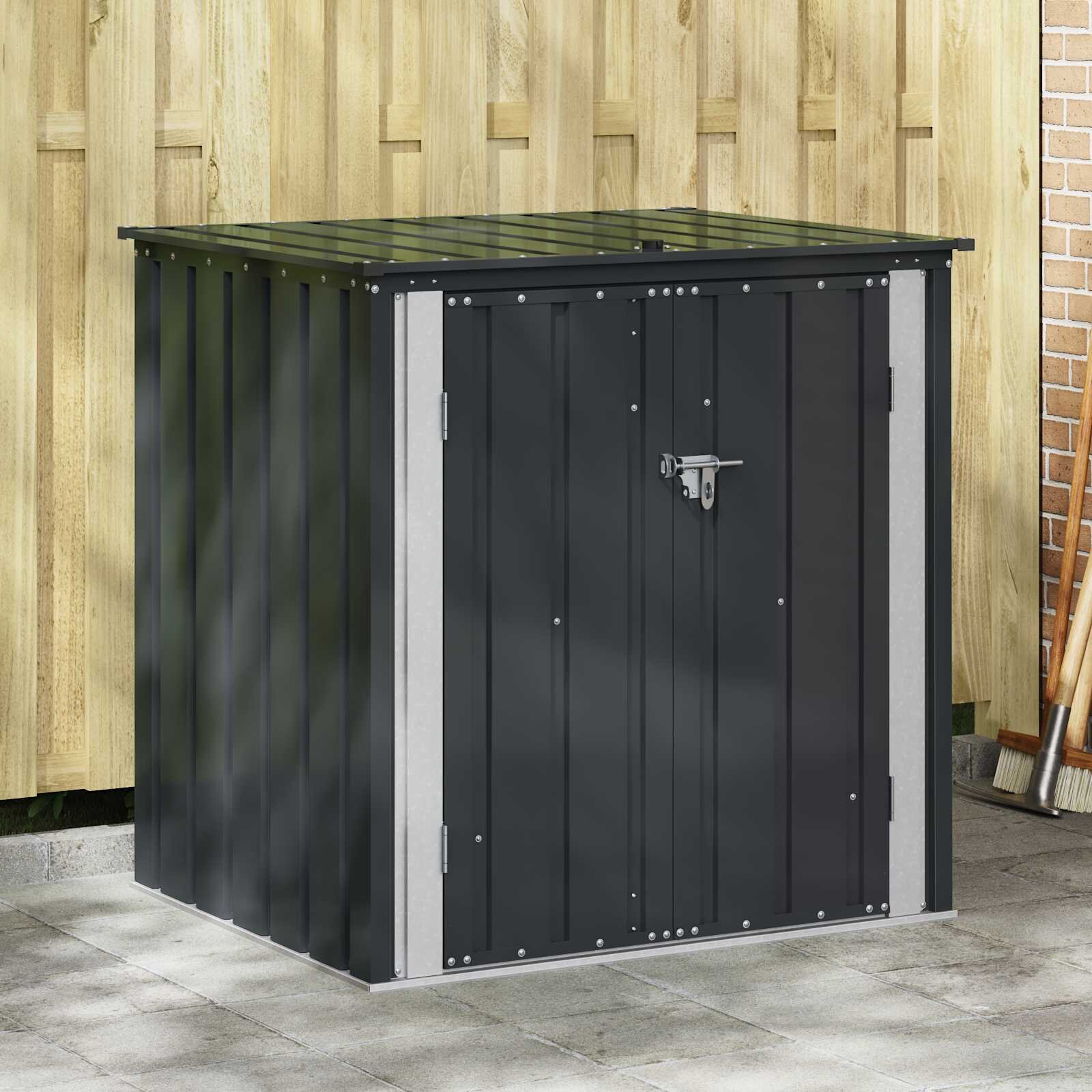 vidaXL Кутия за съхранение в градината Черно 1015 x 82 x 100 см