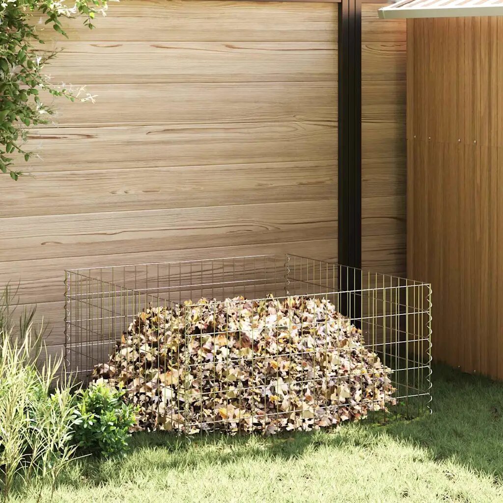 vidaXL Квадратен компостер 100 x 100 x 50 cm Желязо