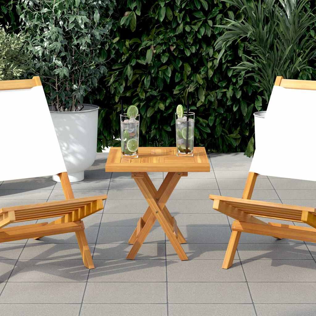 vidaXL Квадратен плот за маса 40x40x25 см тиково дърво масив