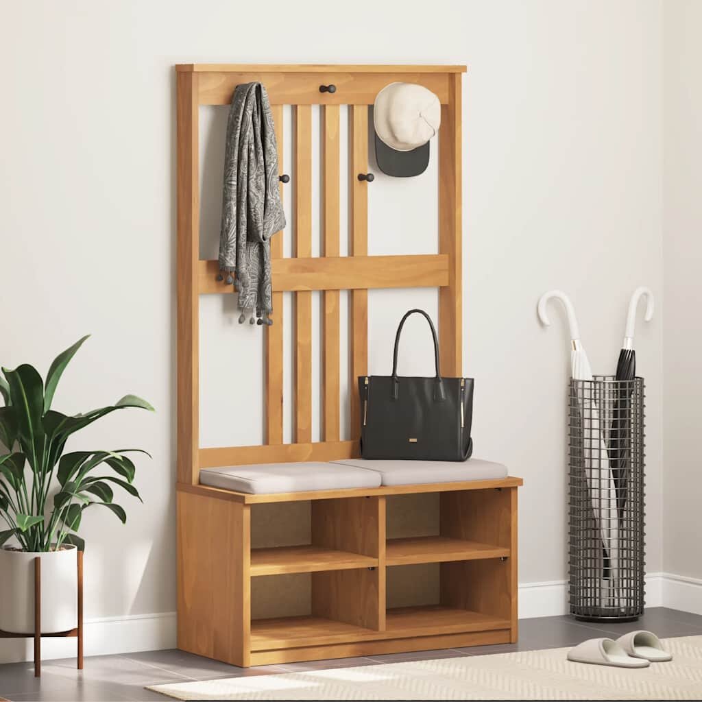 vidaXL L Дърво за антре SANDNES 87x40x1595 cm масивна дървесина бор