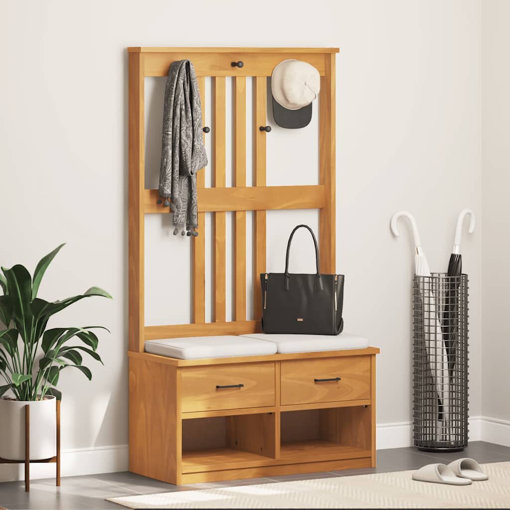 vidaXL L Дърво за антре SANDNES 87x40x1595 cm масивна дървесина бор