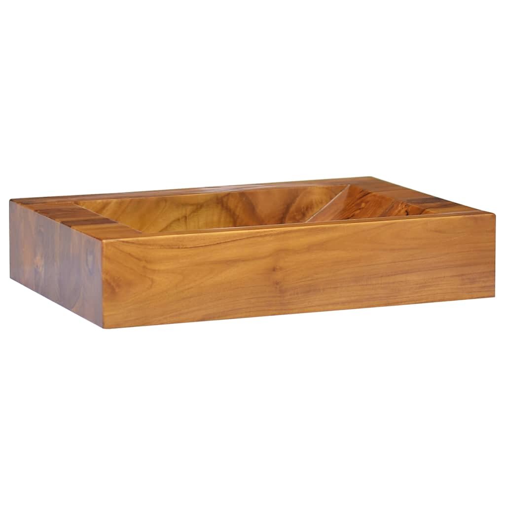 vidaXL L Мивка тиково дърво масив 50x35x10 см