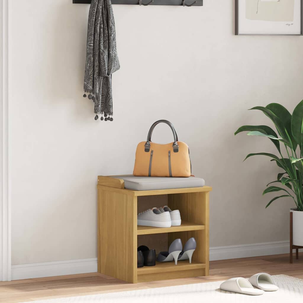 vidaXL L Пейка за антре SANDNES 45x40x50 cm масивна дървесина бор