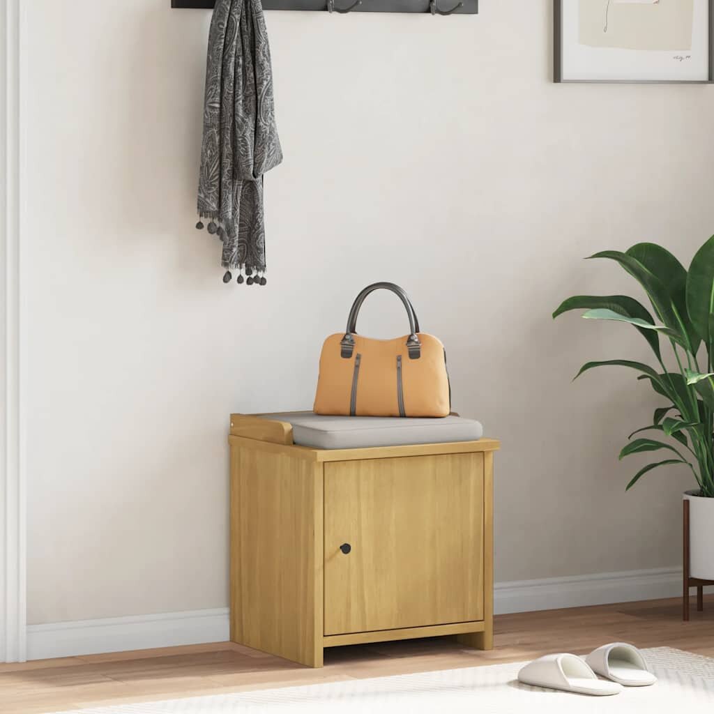 vidaXL L Пейка за антре SANDNES 45x40x50 cm масивна дървесина бор