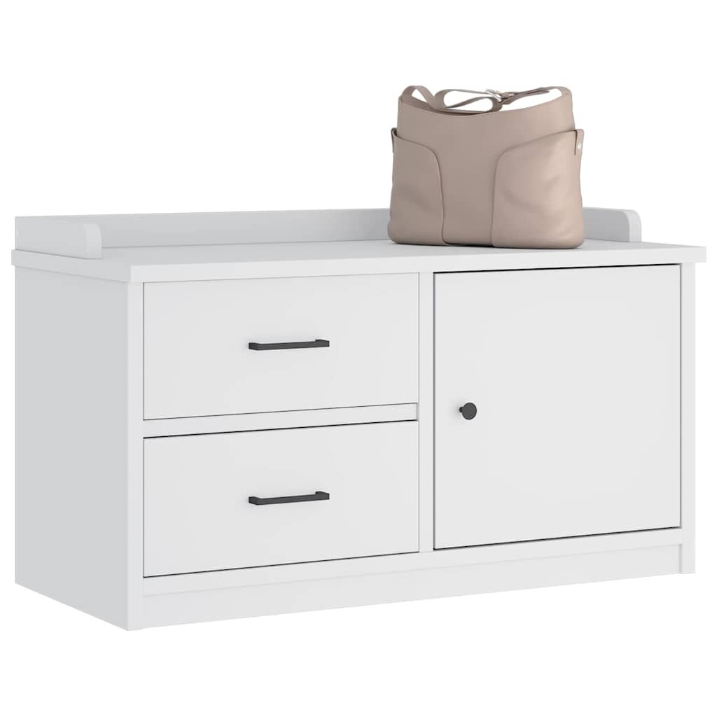 vidaXL L Пейка за антре SANDNES Бяла 87x40x50 cm Масивна дървесина Бор