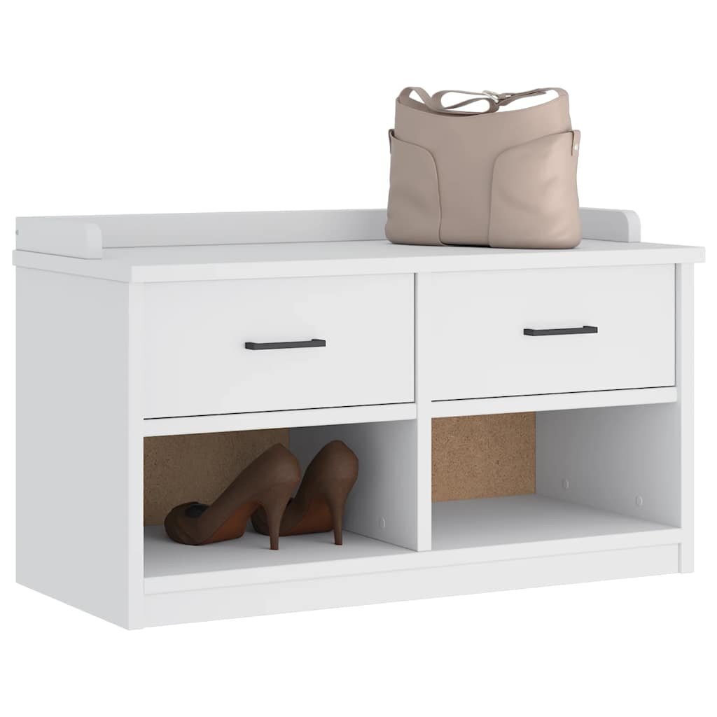 vidaXL L Пейка за антре SANDNES Бяла 87x40x50 cm Масивна дървесина Бор