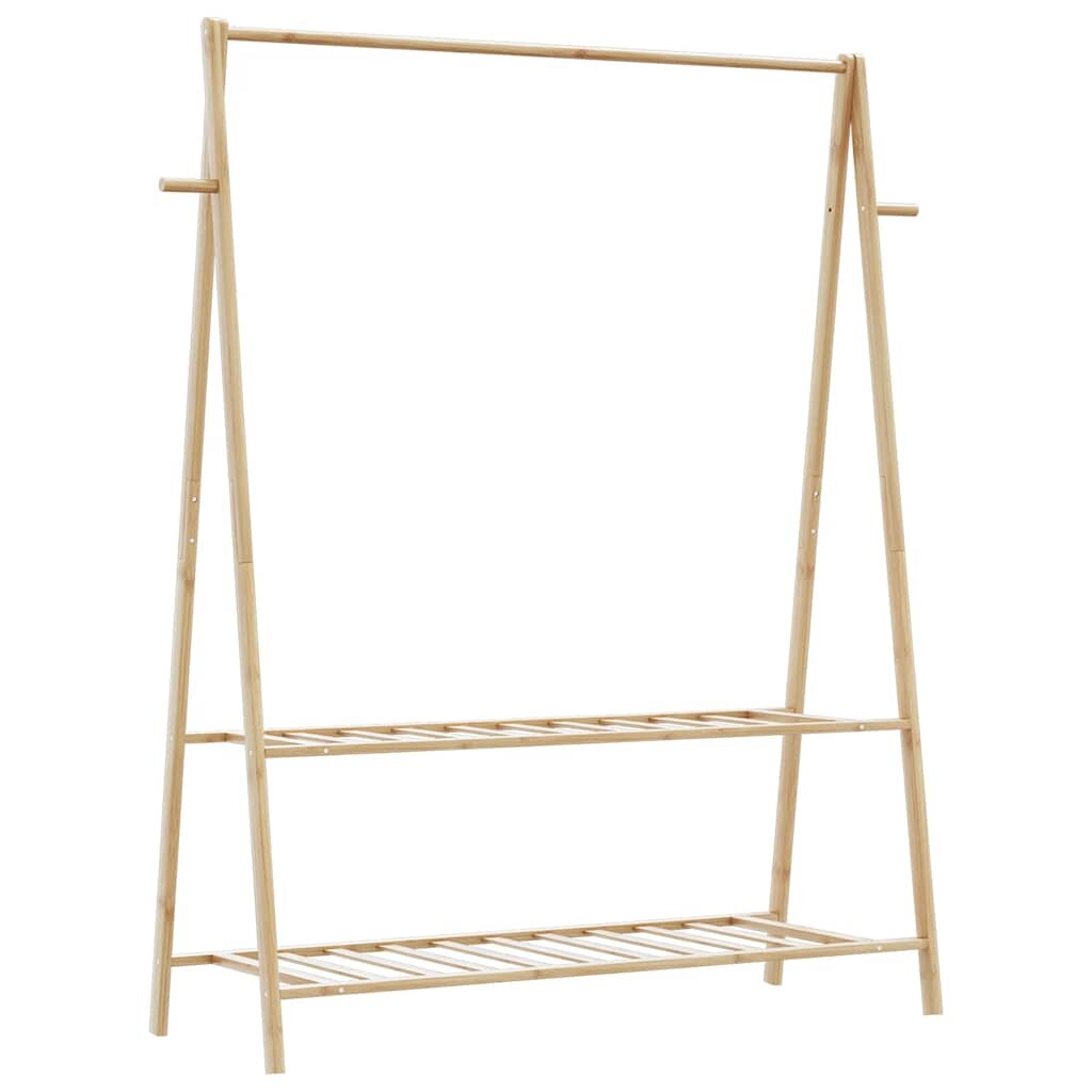 vidaXL L Закачалка за дрехи с рафтове 132x455x1505 cm Бамбук