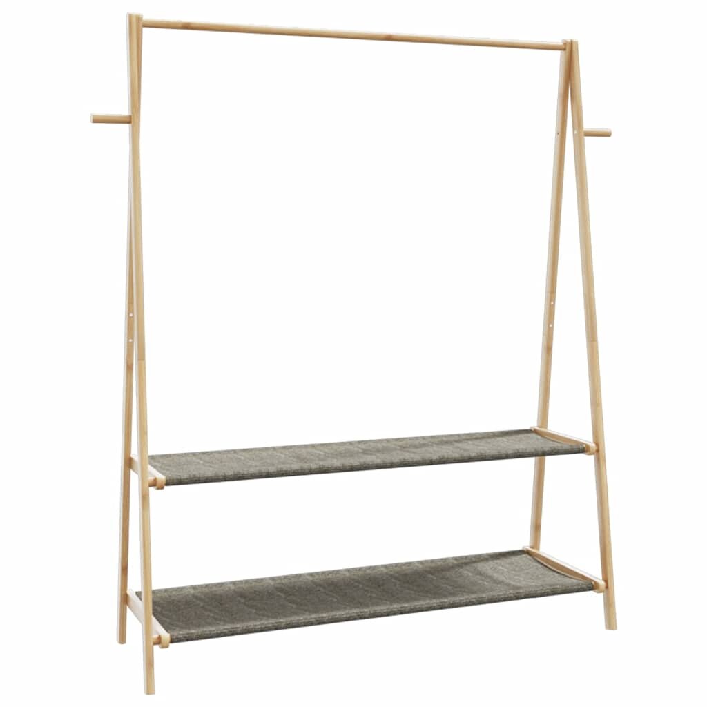 vidaXL L Закачалка за дрехи с рафтове 132x455x1505 cm Бамбук