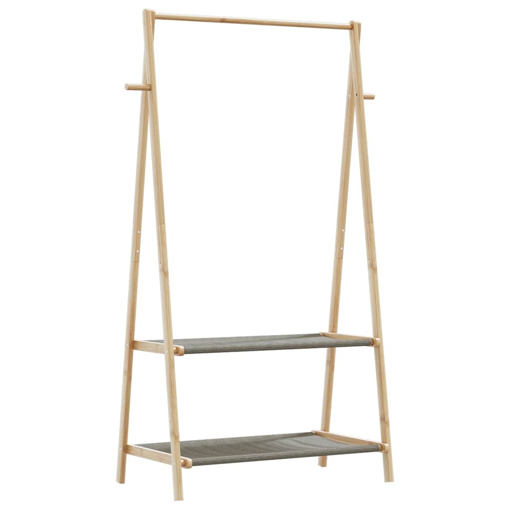 vidaXL L Закачалка за дрехи с рафтове 96x455x1505 cm Бамбук