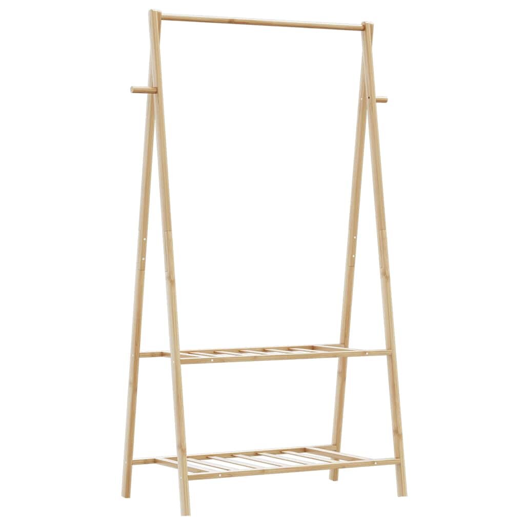 vidaXL L Закачалка за дрехи с рафтове 96x455x1505 cm Бамбук