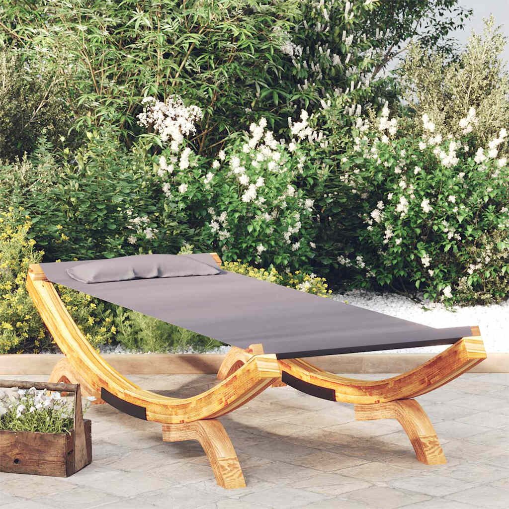vidaXL Лаундж легло 100x1885x44 см извито дърво масив антрацит