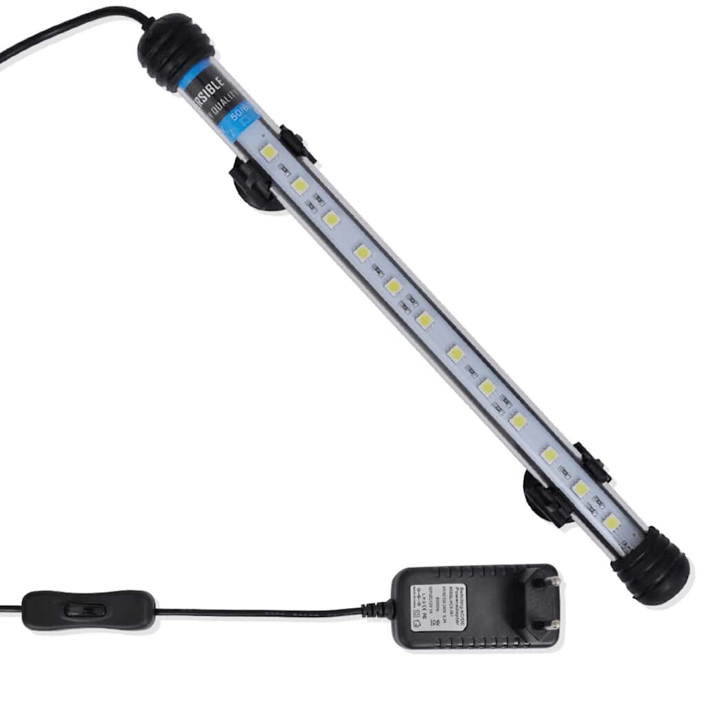 vidaXL LED аквариумна лампа 28 см бяла