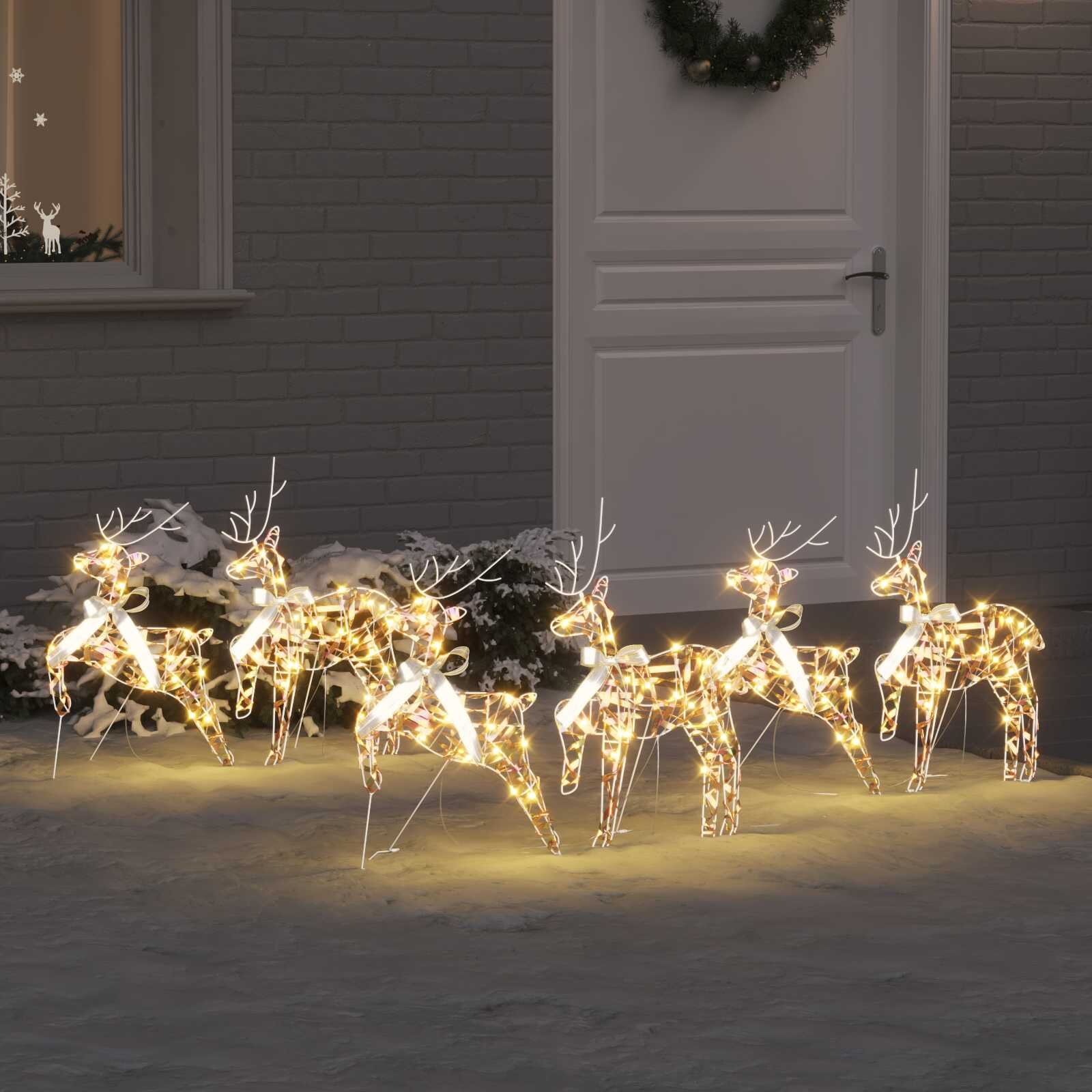 vidaXL LED елени 6 бр. Многоцветен 44 x 18 x 655 см PET