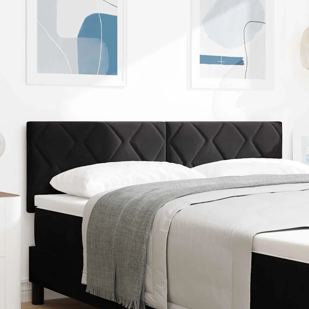vidaXL LED глава Черен 160 cm Кадифе