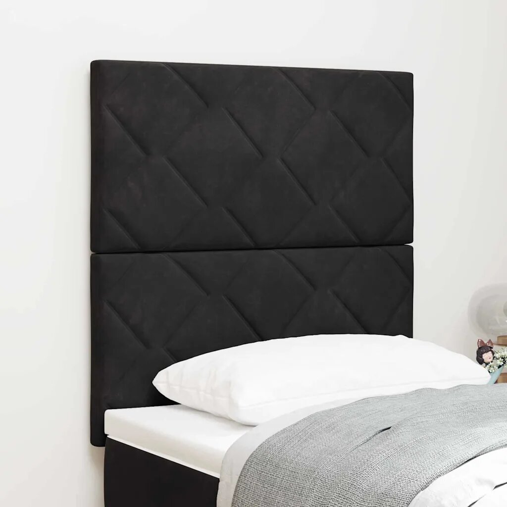 vidaXL LED глава Черен 80 cm Кадифе