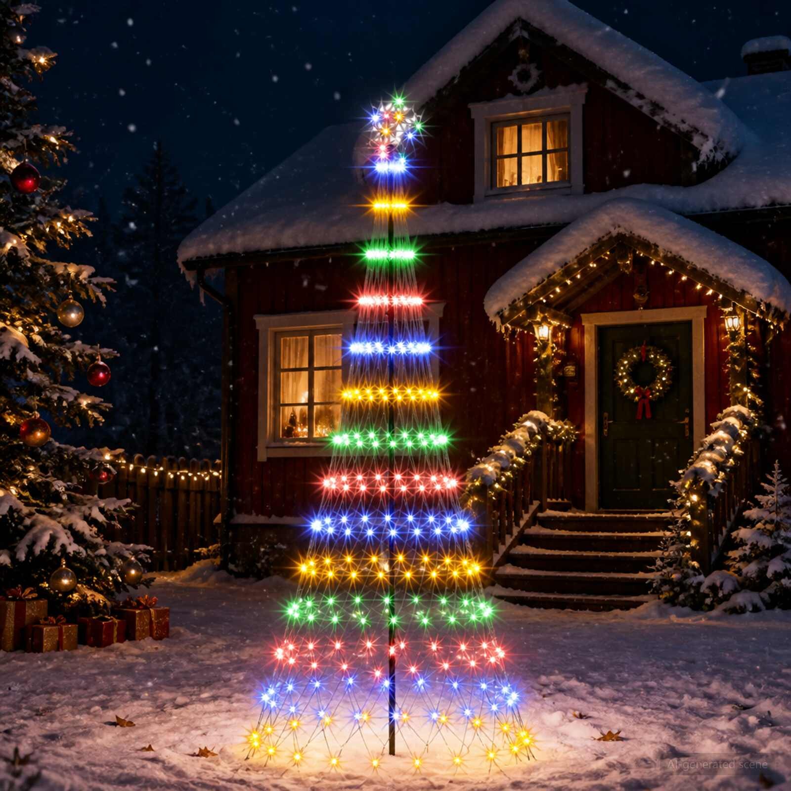 vidaXL LED Коледна Елха 250 см 290 LED светодиода Многоцветен Желязо