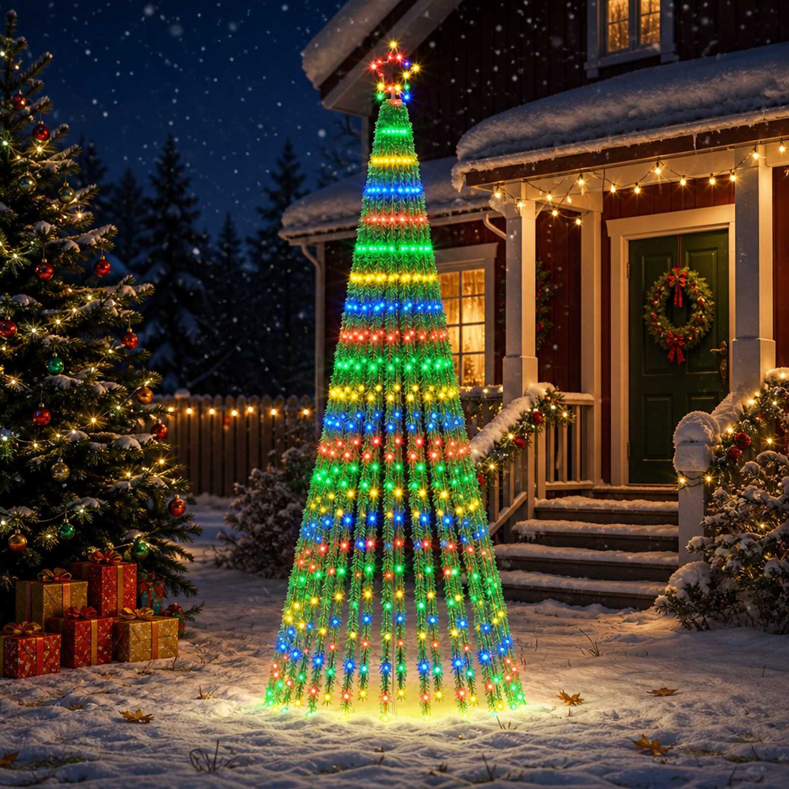 vidaXL LED Коледна Елха 250 см 475 LED светодиода Многоцветен Стомана