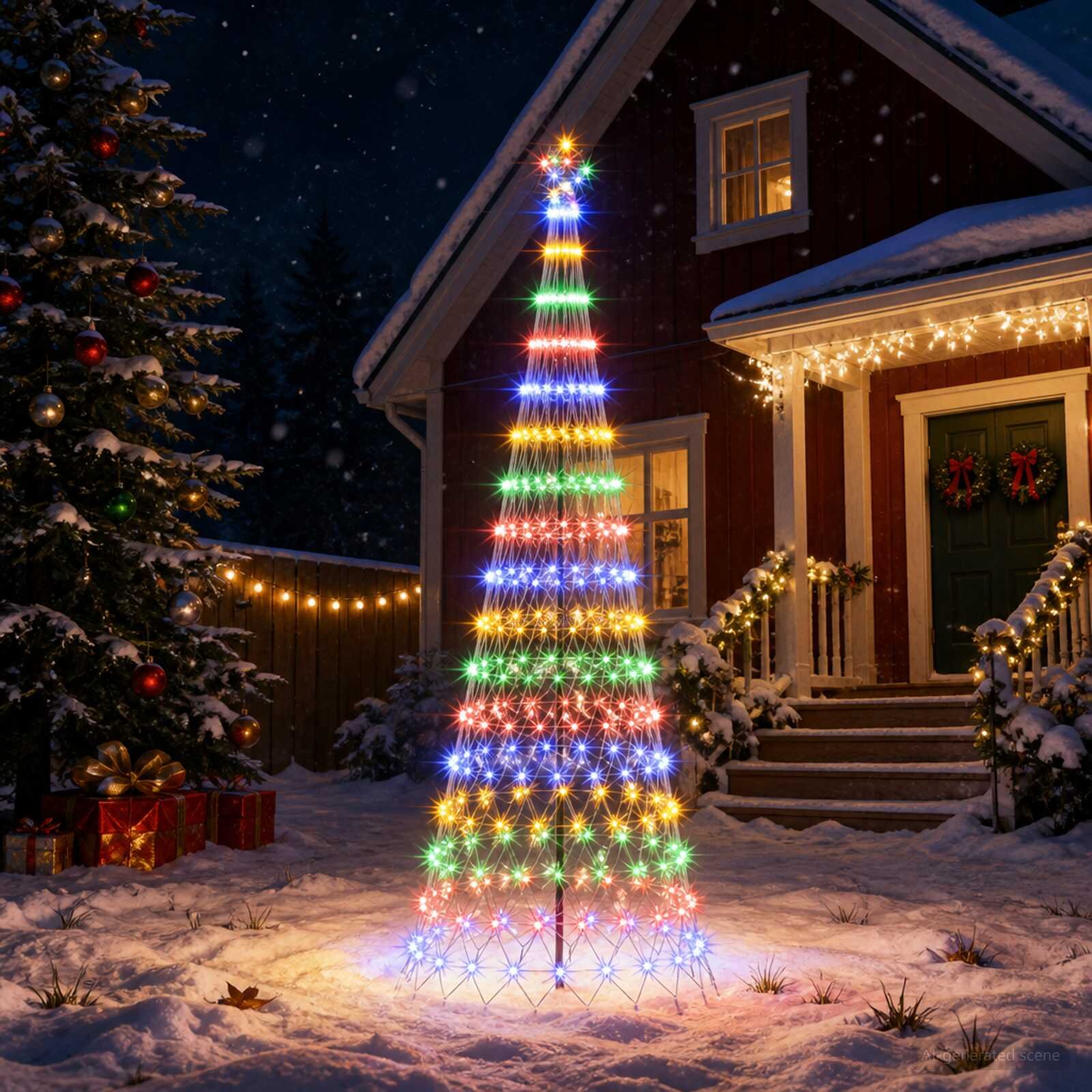 vidaXL LED Коледна Елха 300 см 350 LED светодиода Многоцветен Желязо