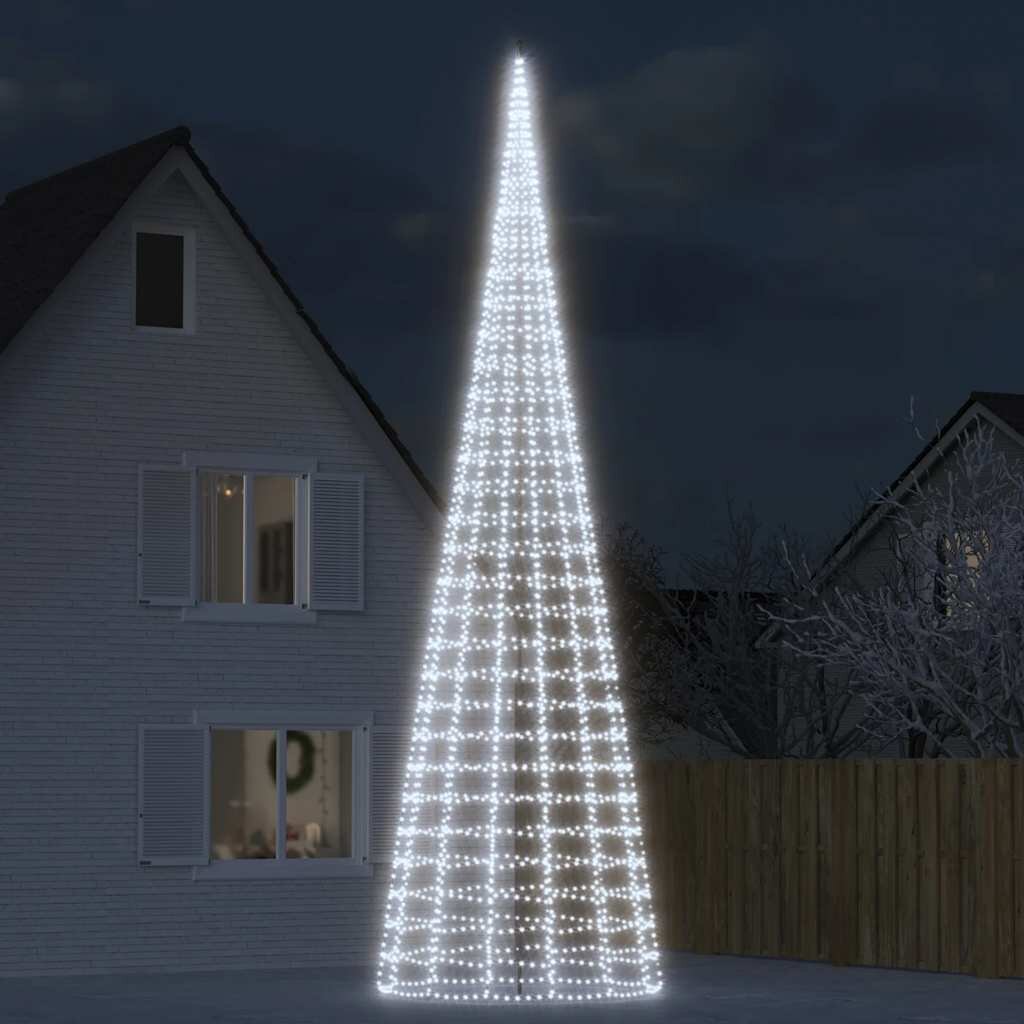 vidaXL LED коледна елха 3000 LED студено бяло 800 см