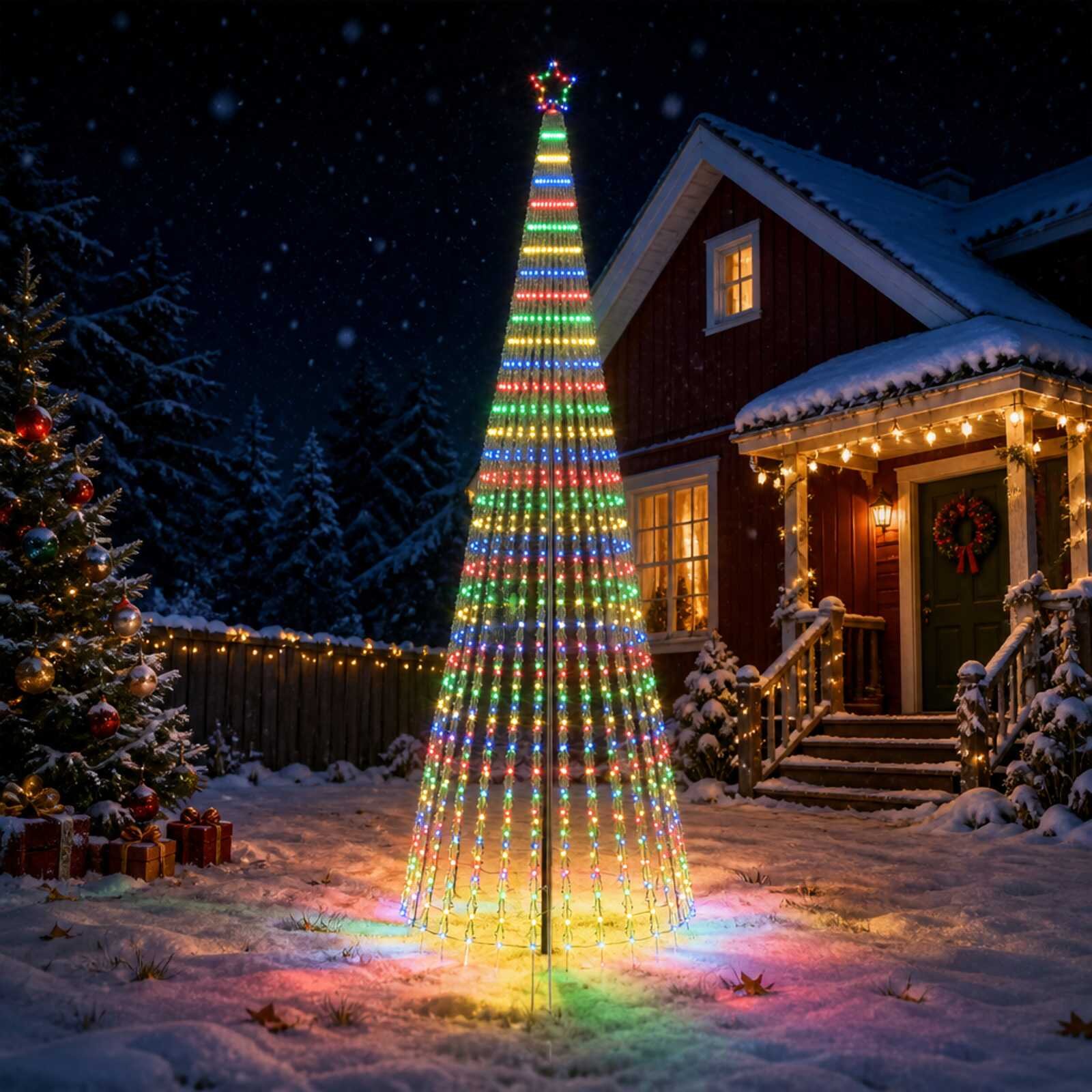 vidaXL LED Коледна Елха 400 см 1028 LED светодиода Многоцветен Стомана