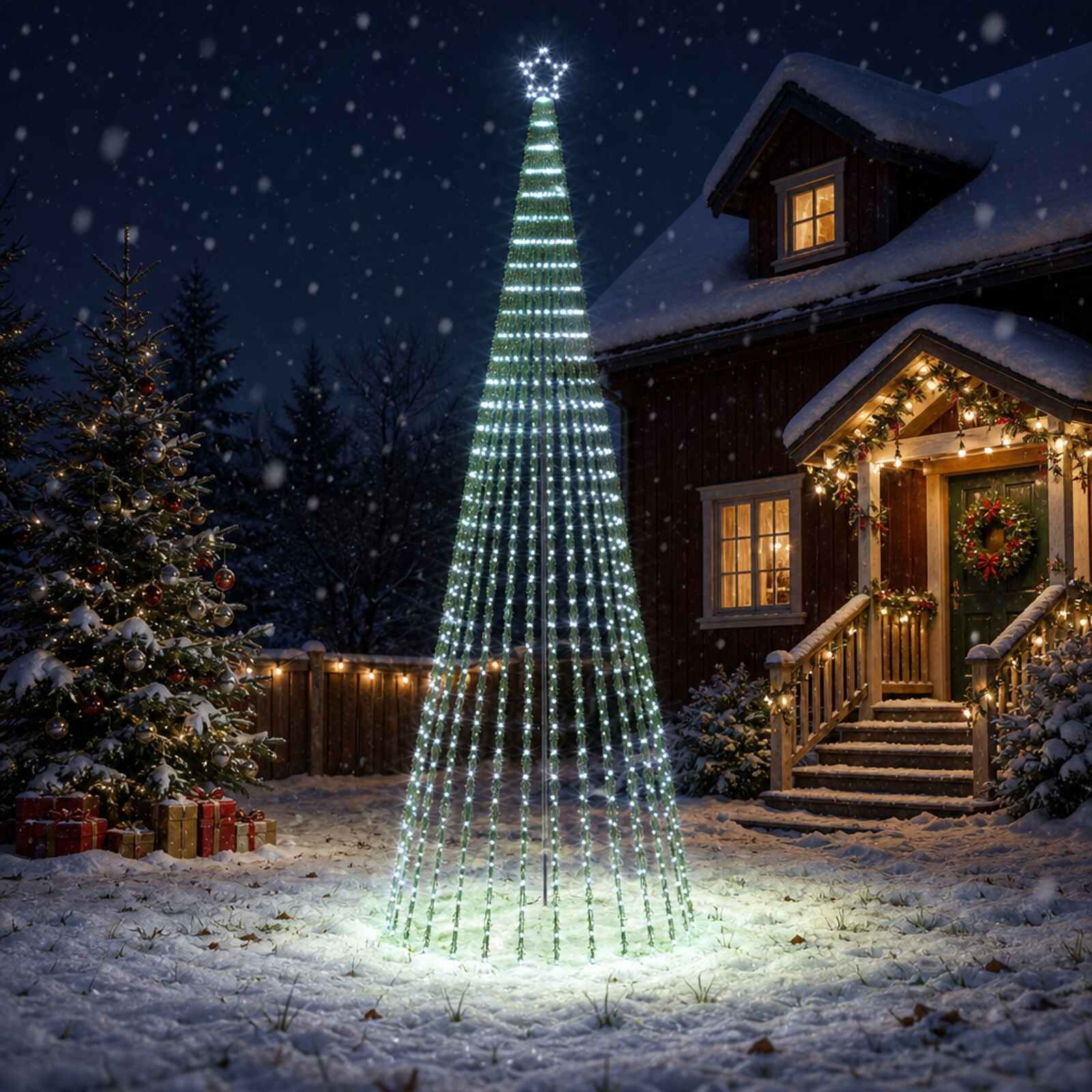 vidaXL LED Коледна Елха 400 см 1028 LED светодиода Студено бяло