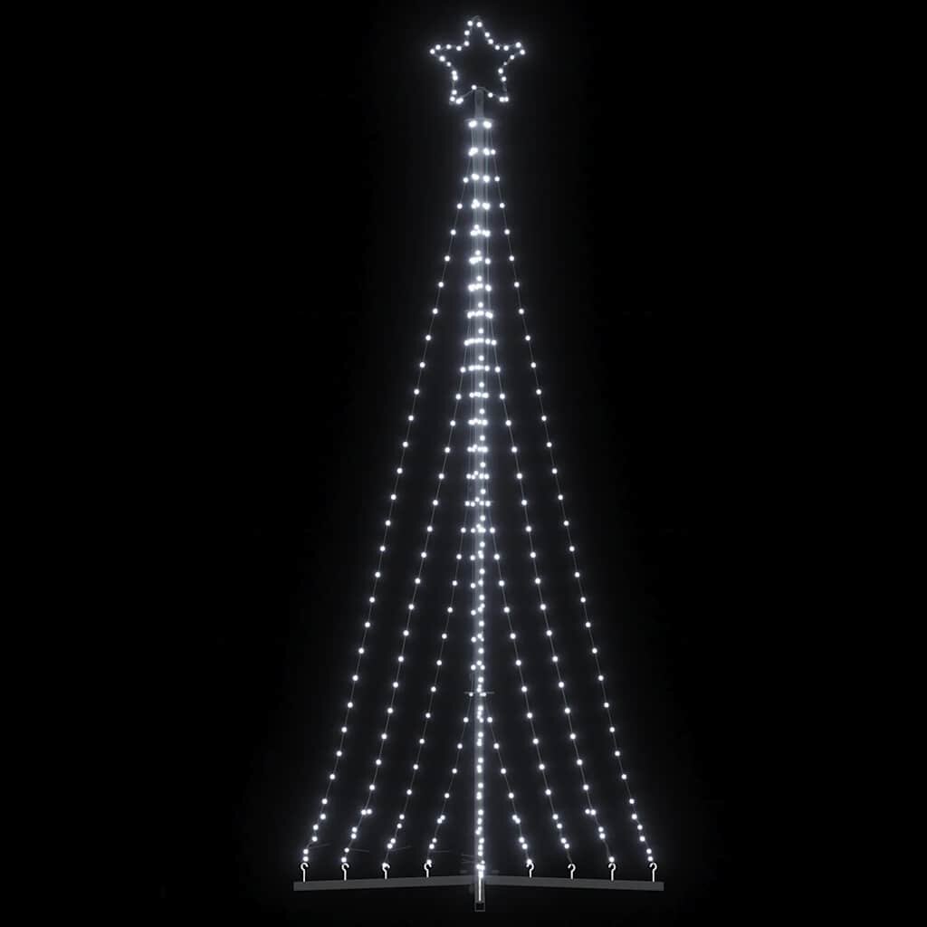 vidaXL LED коледна елха 447 светодиода студено бяло 250 см